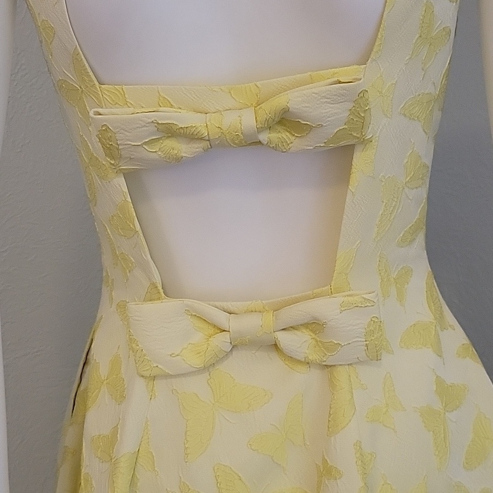 ERIN Fetherston Veronica Butterfly Yellow Fit & Flare Tank Rush Prom Dress - Picture 7 of 12